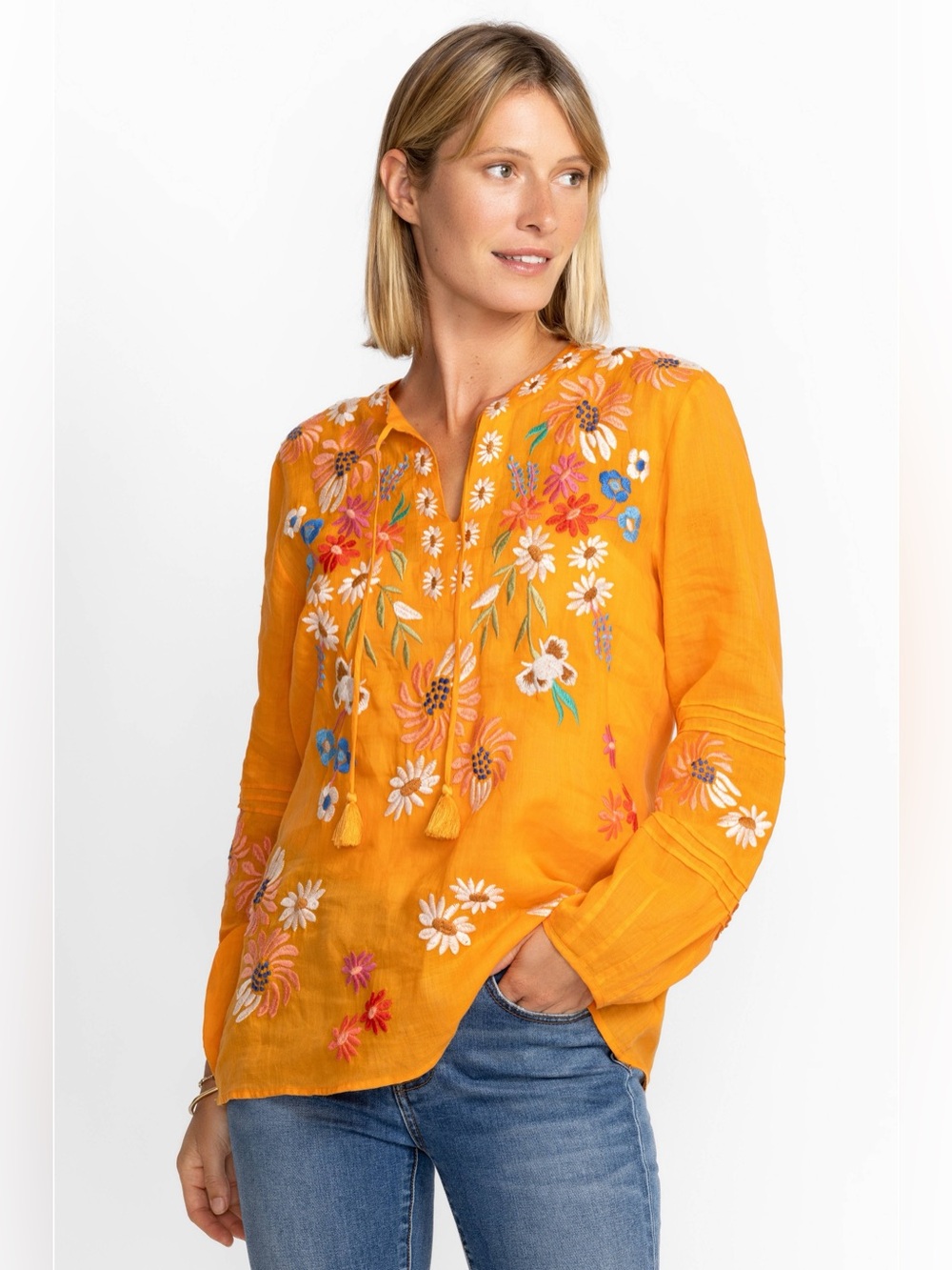 S26 Johnny Was MARISSA PINTUCK BLOUSE
